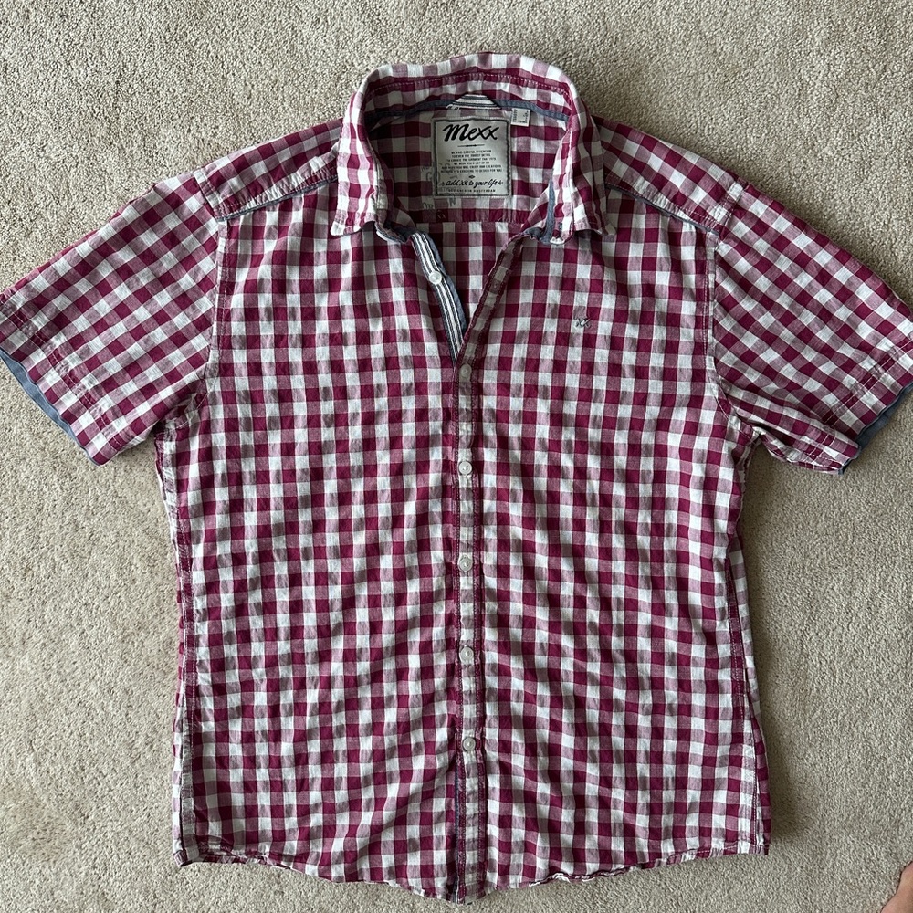 Mexx Red and White Casual Button Down Shirt